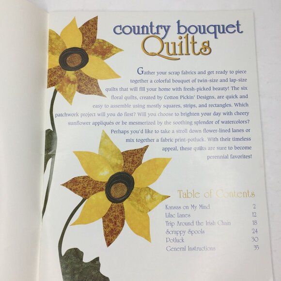 Vintage Country Bouquet Quilts Pattern Book Leisure Arts Quilting Ideas Designs - Picture 2 of 10